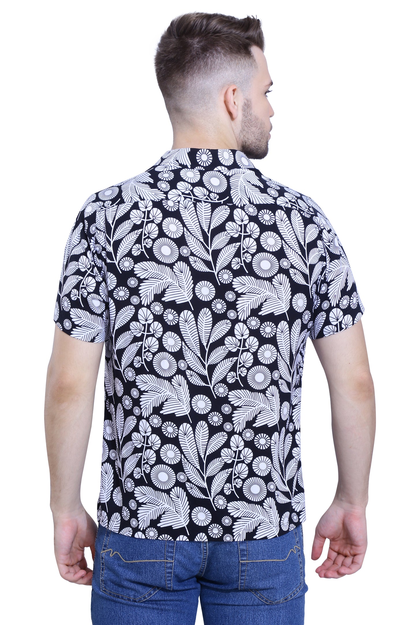 Black White Floral Shirt