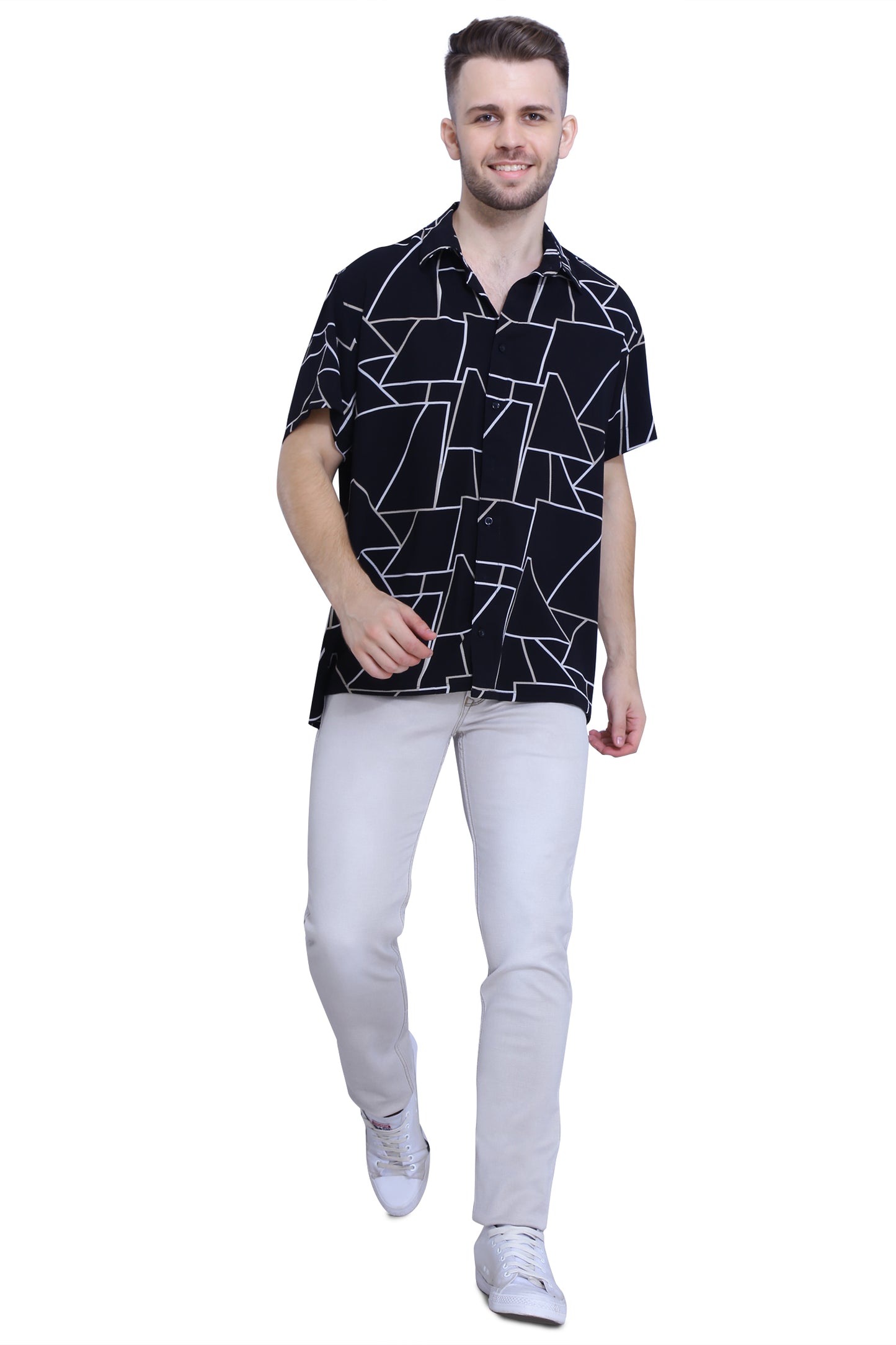 Black White Geometric Shirt