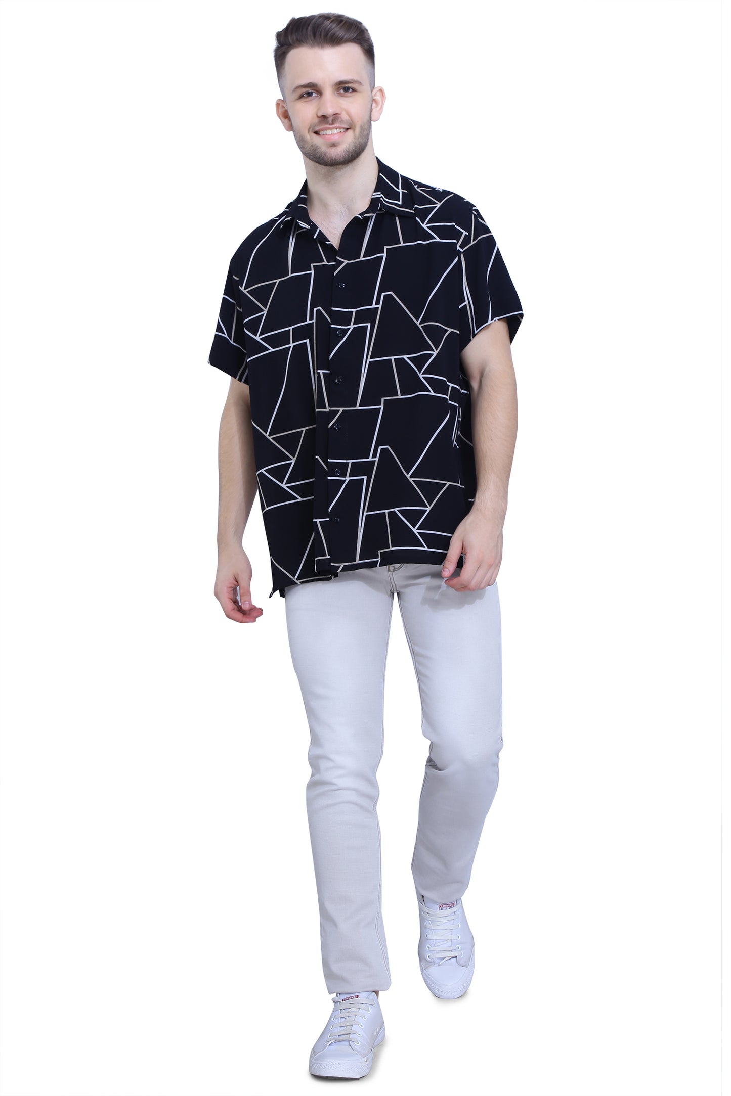 Black White Geometric Shirt