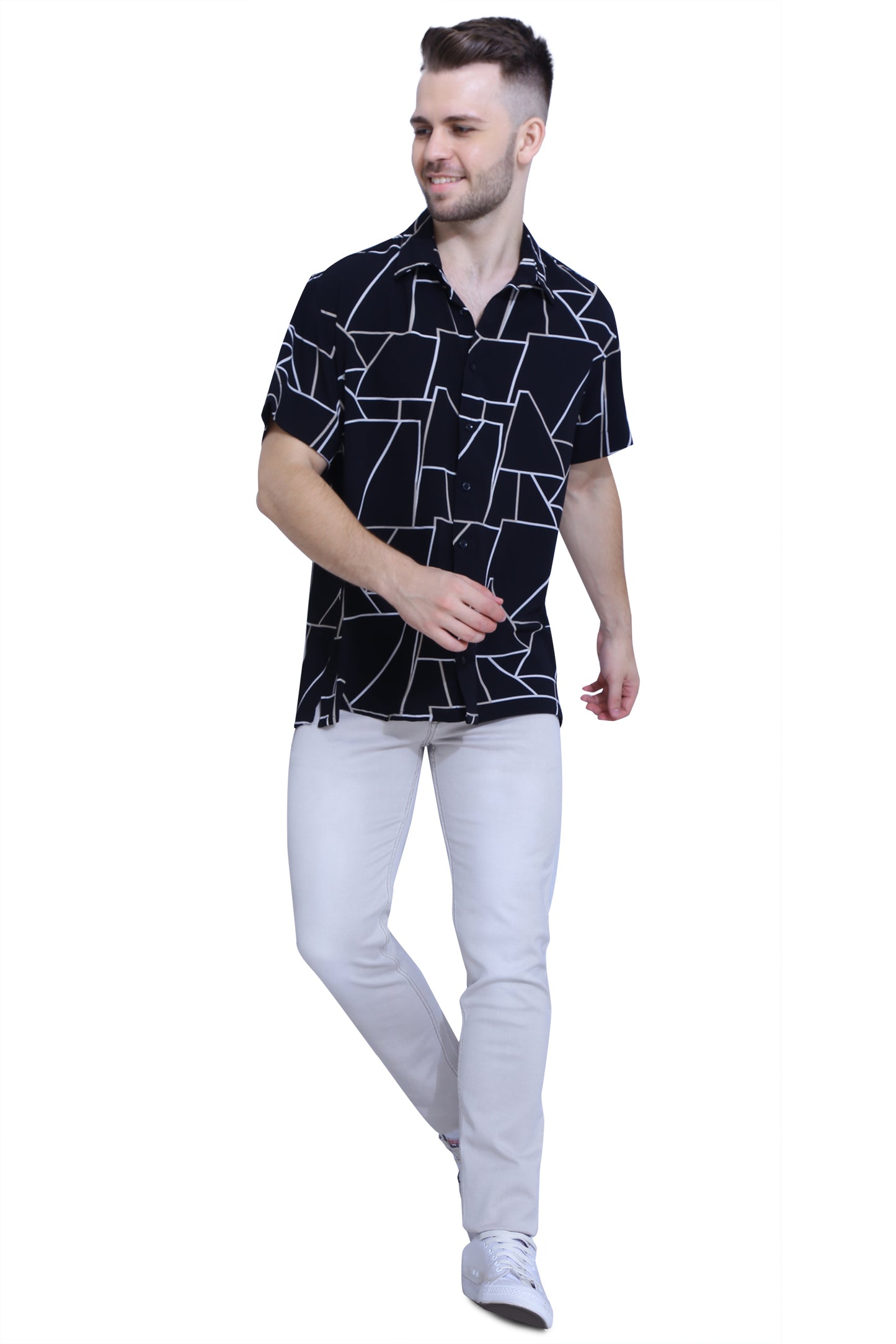 Black White Geometric Shirt