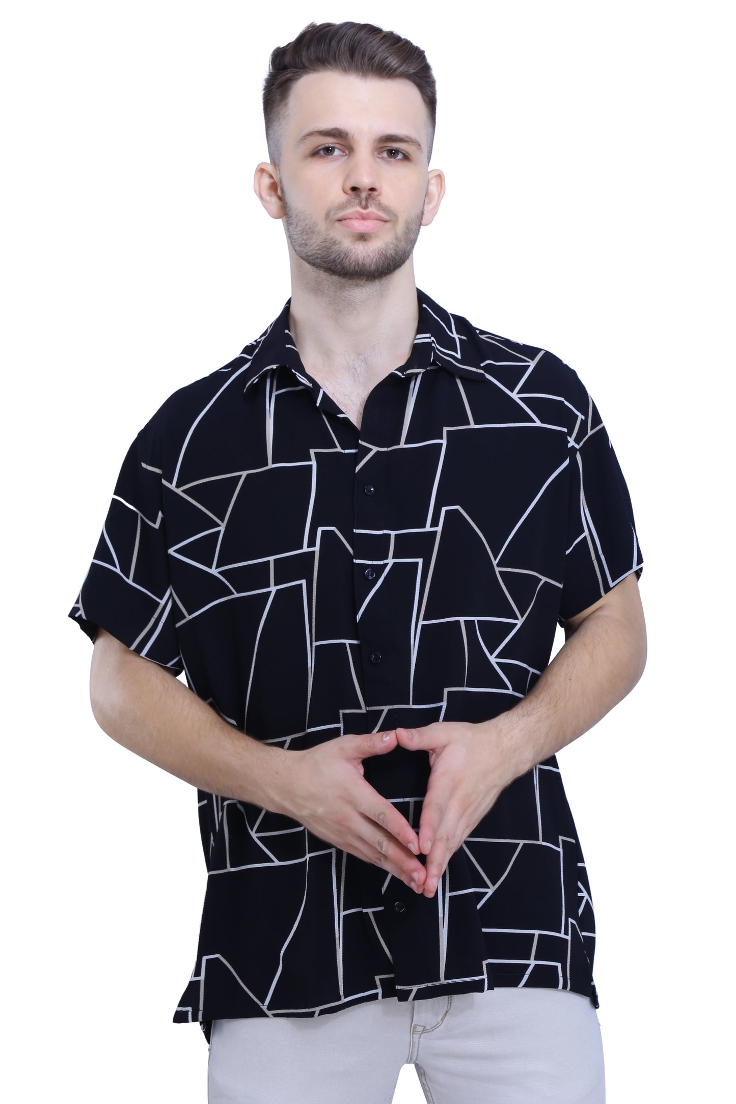 Black White Geometric Shirt