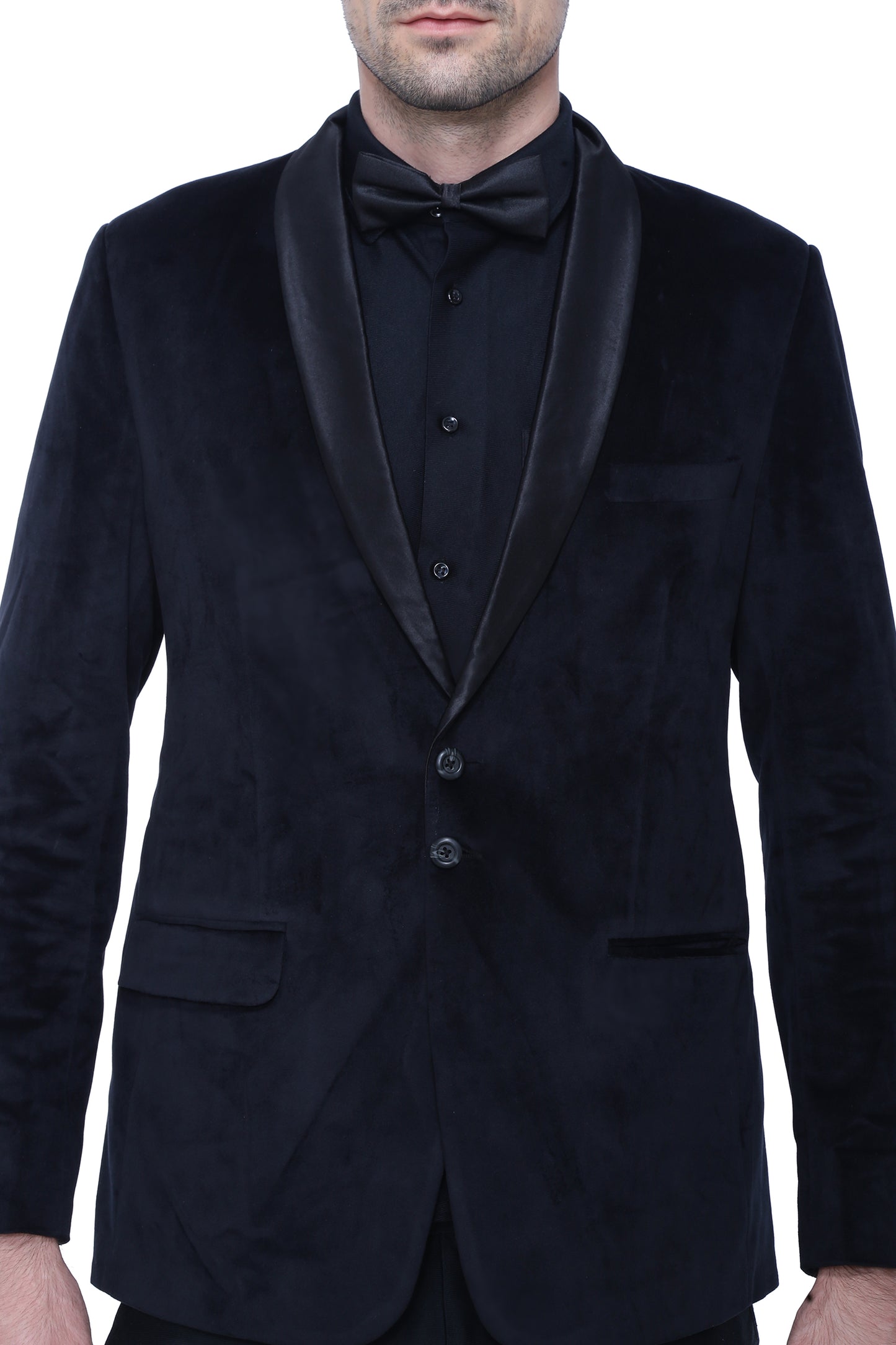 Black Suede Tuxedo Jacket